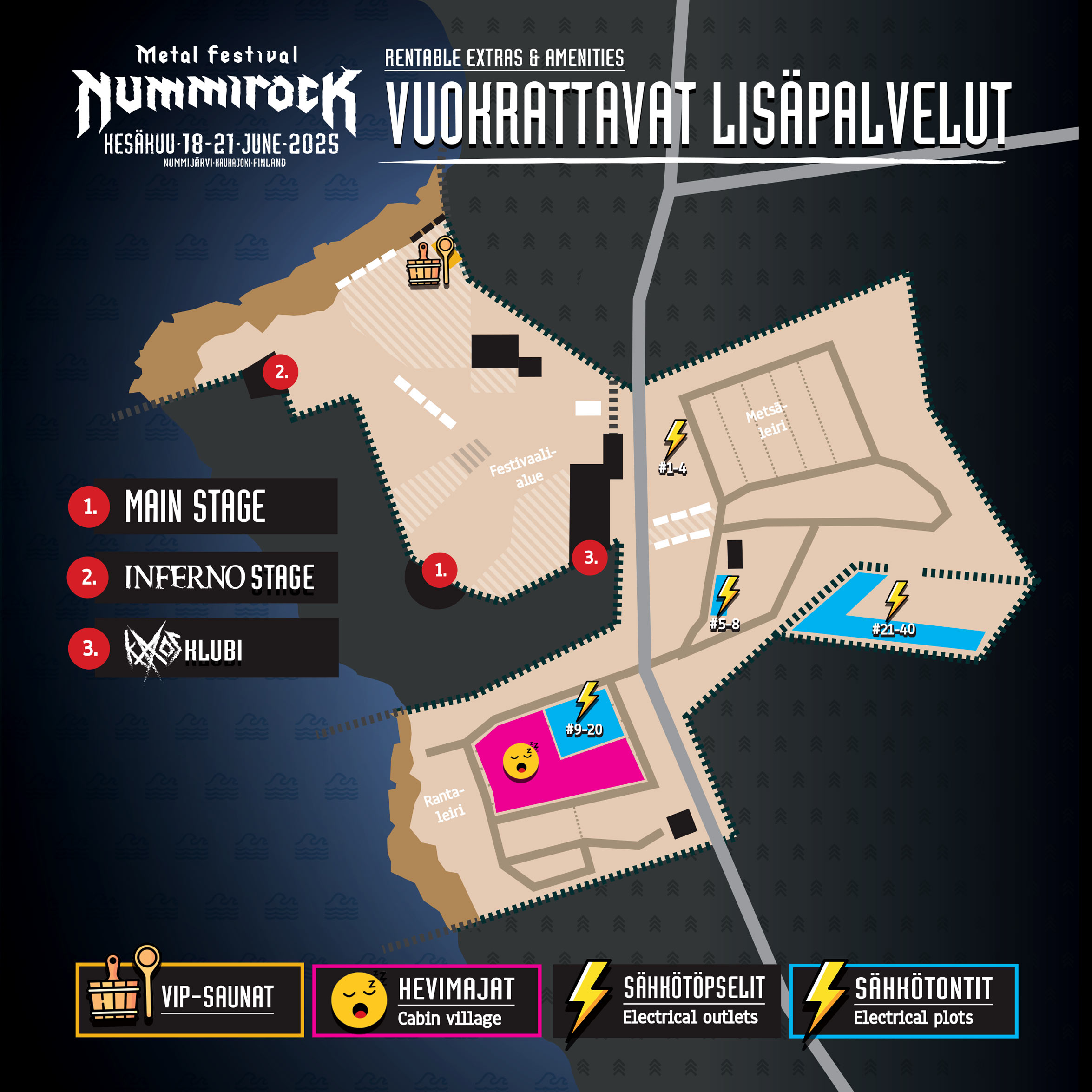 Festivaalialueen Lisäpalvelut | Nummirock Metal Festival - Kesäkuu 21-24 -  June 2023 - Nummijärvi-Kauhajoki-Finland